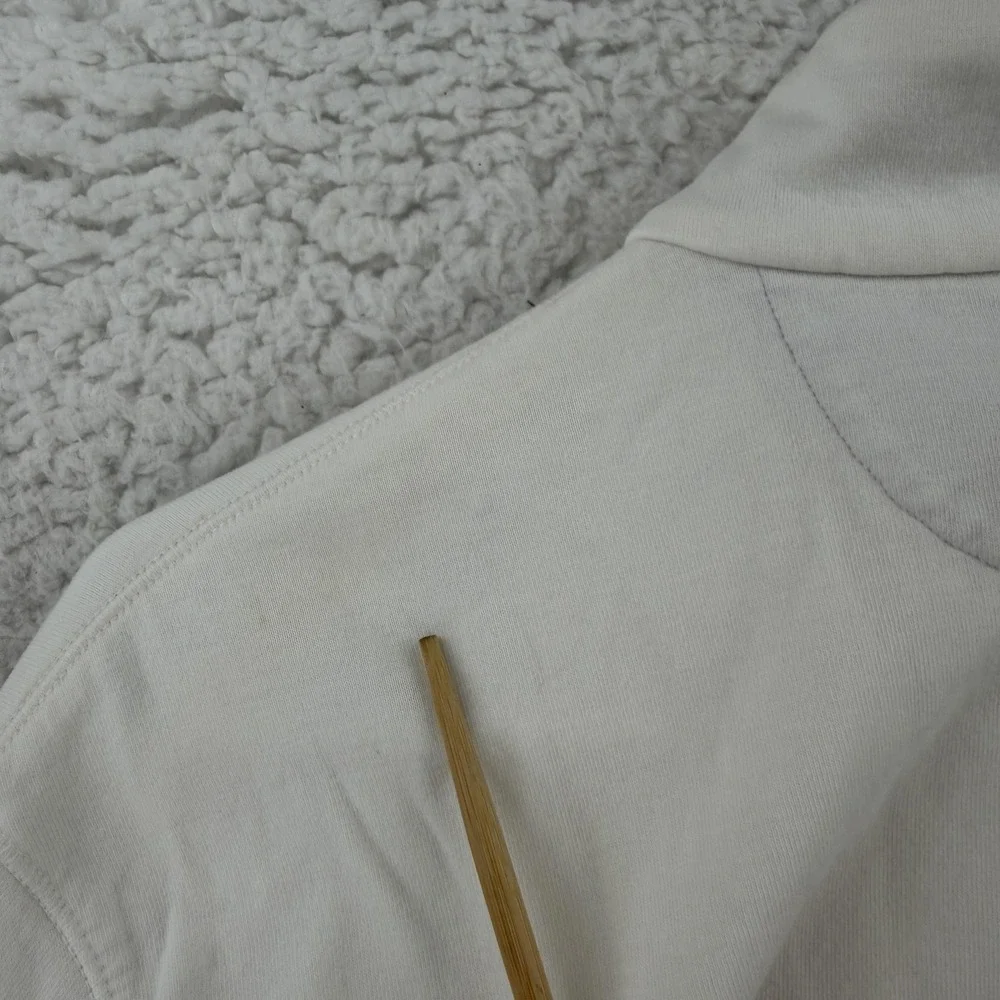 Polo Ralph Lauren 1/4 Zip Sweatshirt Mens Large White Mock Neck Pullover Logo